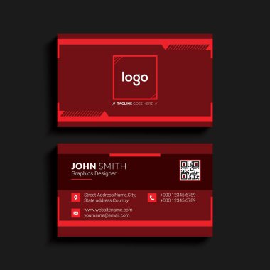 Modern yaratıcı ve temiz bir kartvizit şablonu. Düz tasarım