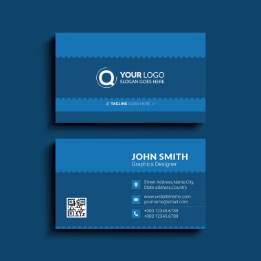 Modern kartvizit şablonu tasarımı. Soyut. Şirketin iletişim kartı. İki taraflı arka plan. Vektör illüstrasyonu.