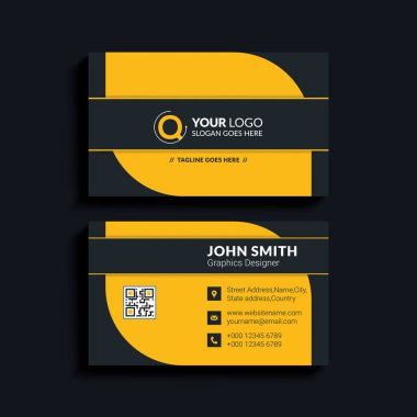 Modern kartvizit şablonu tasarımı. Soyut. Şirketin iletişim kartı. İki taraflı arka plan. Vektör illüstrasyonu.