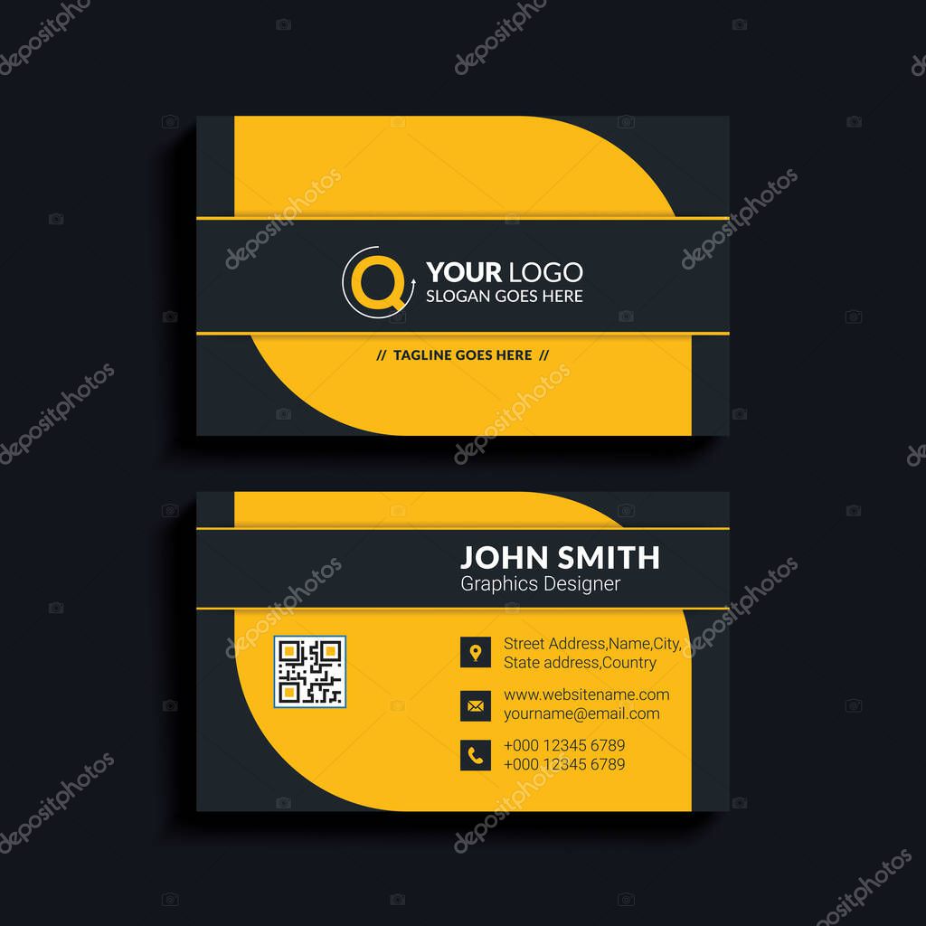 Modern business card template design. abstract. Contact card for the company. Two sided background. Vector illustration.