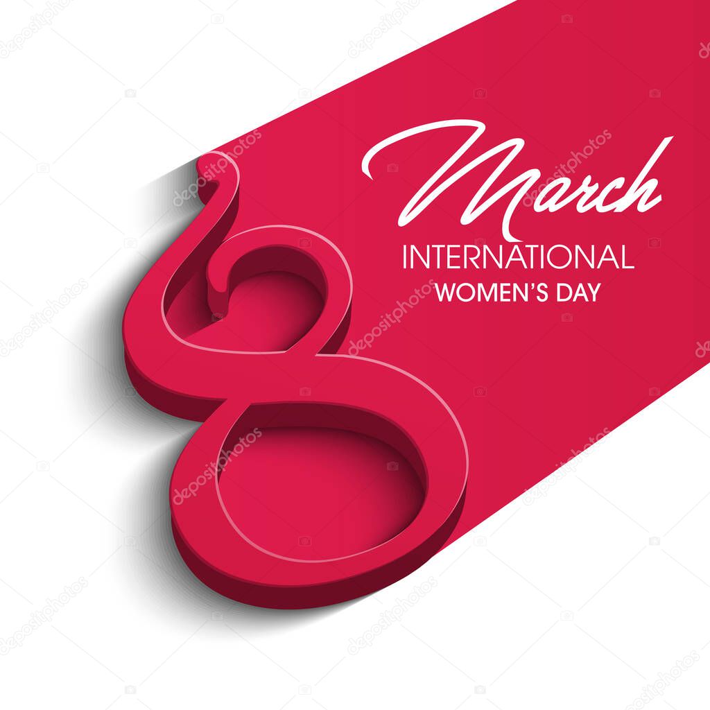 8 March, International Women's Day, greeting card. Background template for International Womens Day. Vector illustration. eps 10