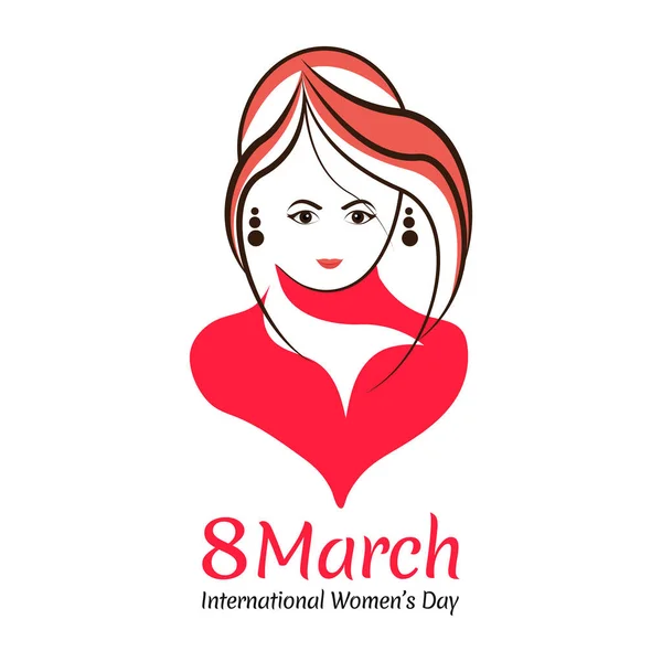 Março Conceito Internacional Ilustração Vetor Dia Das Mulheres Modelo Bandeira —  Vetores de Stock