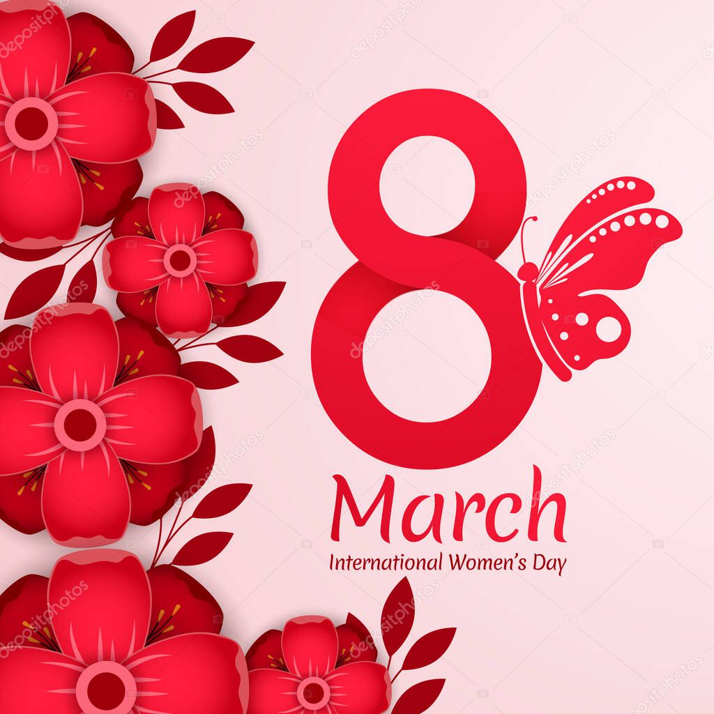 March 8, Happy Womens Day elegant banner. Invitations for the International Women's Day, Happy Mother's Day. Eps10 vector illustration.
