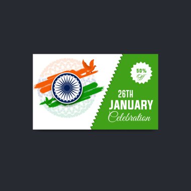 Ashoka Çarkıfeleği Mutlu Hint Cumhuriyeti Günü kutlamaları için Ulusal Bayrak renkleriyle dalgalanıyor. 26 Ocak.