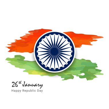 Hindistan Cumhuriyet Günü 'nün 26 Ocak tarihli vektör illüstrasyonu