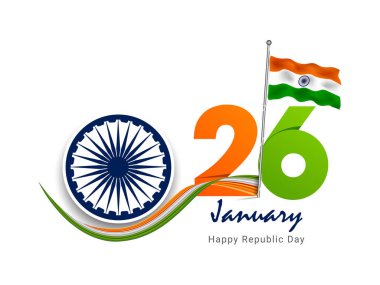 26 Ocak Mutlu Hindistan Cumhuriyet Günü arkaplanı vektör illüstrasyonu, 15 Ağustos 'ta Hindistan kutlaması 