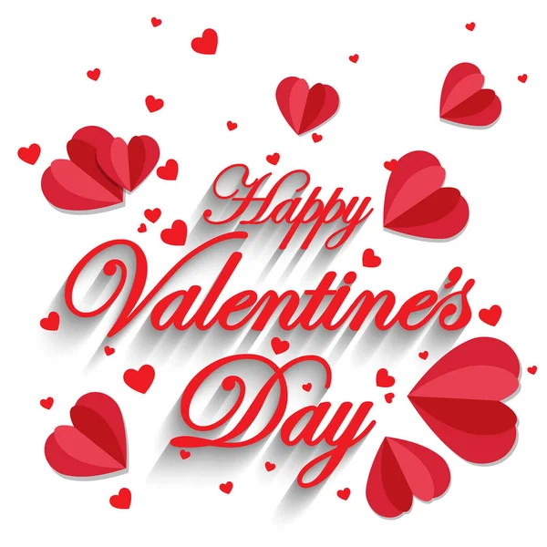 Gelukkige Valentijnsdag Romantiek Wenskaart Valentijnsdag Concept Achtergrond Vector Illustratie Harten — Stockvector