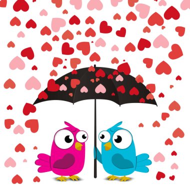 Sevgililer Günü 'nün kalbi. Bir sürü sevgililer günü kalbi olan dekoratif bir kalp. Vektör çizimi. Sevgililer Günü çizimleri ve tipografi öğeleri