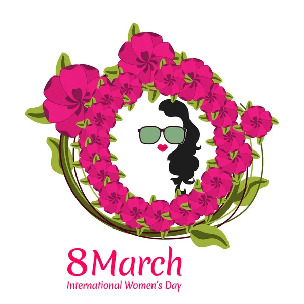 Happy Women Day Elements Inglês Ícone Dia Internacional Mulher Design —  Vetores de Stock