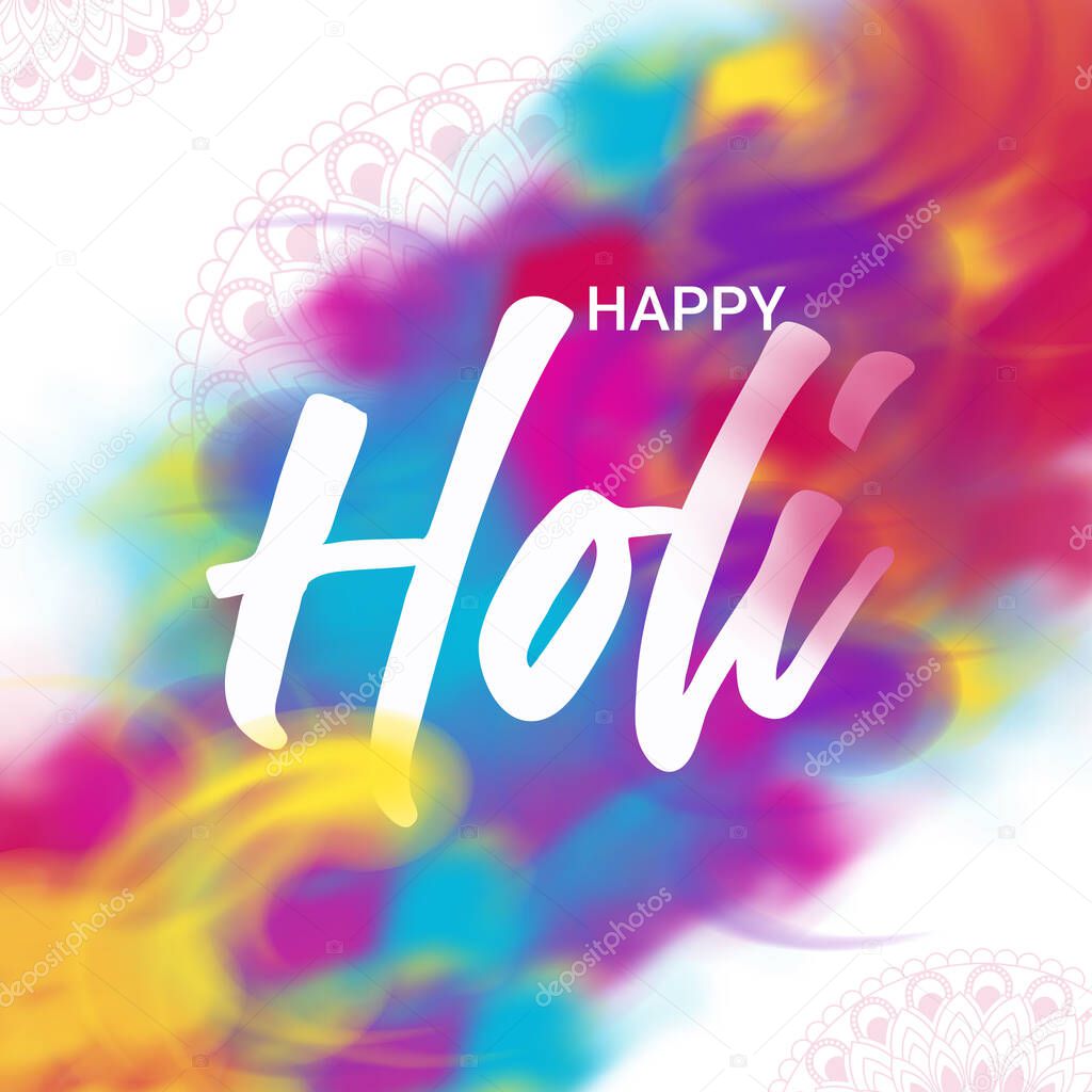 illustration of colorful promotional background for Festival of Colors celebration. Illustration of colourful explosion for Happy Holi