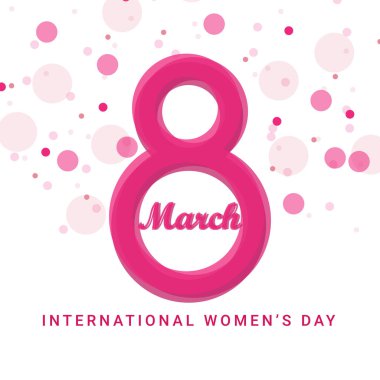 Mutlu Kadın Tasarım Günleri. Uluslararası Kadınlar Günü ikonu. Uluslararası Kadınlar Günü konsepti için minimal tasarım. Vektör illüstrasyonu.