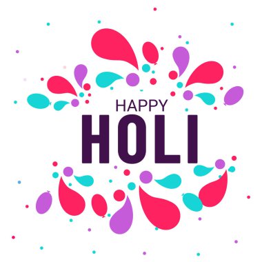 Happy Holi kart renk arkaplanı için renkli gulaal (toz rengi) Hint festivali. Soyut renkli Mutlu Holi arkaplanının çizimi