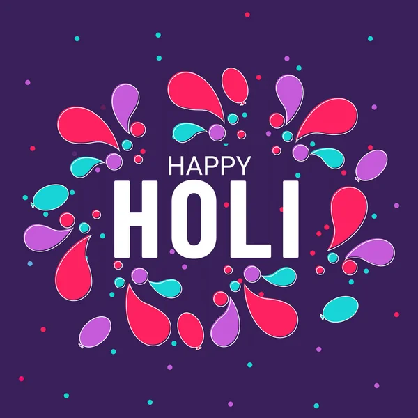 Barevný Gulaal Powder Color Indiánský Festival Pro Happy Holi Karty — Stockový vektor