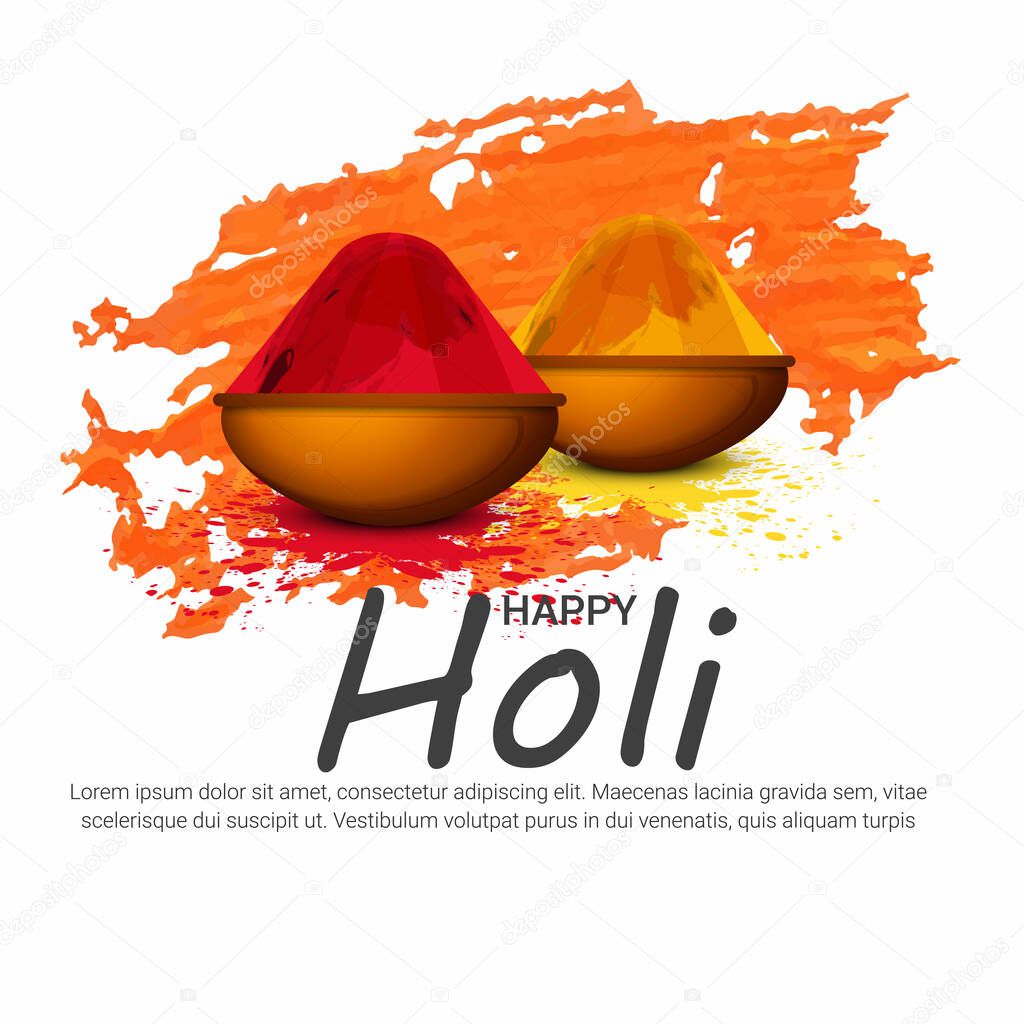 illustration of abstract colorful Happy Holi background for color festival of India celebration greetings.
