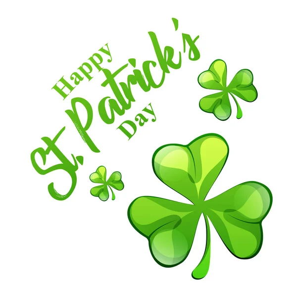 Saint Patrick Day Card Calligraphic Lettering Happy Patricks Day Inglês —  Vetores de Stock