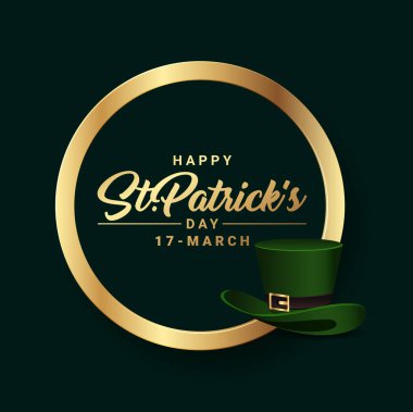 Aziz Patrick Günü kartı, Hattatlık Mektubu Mutlu Aziz Patrick Günü. Vektör İllüstrasyonu. Vektör illüstrasyonu EPS10