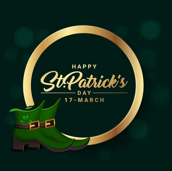 Carte Saint Patrick Lettrage Calligraphique Joyeuse Patricks Day Illustration Vectorielle — Image vectorielle