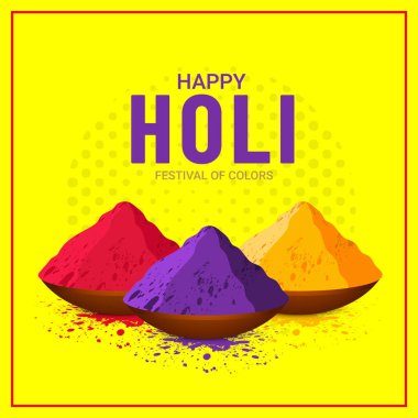 Renklerle dolu Holi bahar festivaliniz kutlu olsun vektör arkaplanını gerçekçi hacimli Holi ile selamlıyorum. 