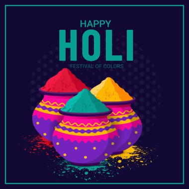 Renklerle dolu Holi bahar festivaliniz kutlu olsun vektör arkaplanını gerçekçi hacimli Holi ile selamlıyorum. 
