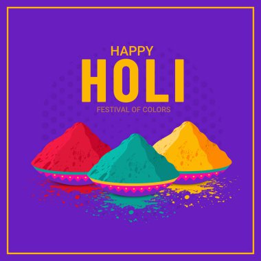 Renklerle dolu Holi bahar festivaliniz kutlu olsun vektör arkaplanını gerçekçi hacimli Holi ile selamlıyorum. 