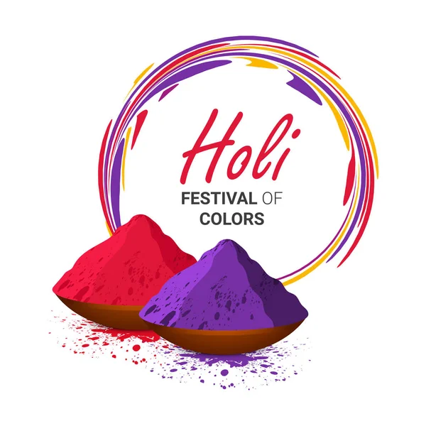 Festival Indio Colores Diseño Celebración Happy Holi Ilustración Colorido Gulal — Vector de stock