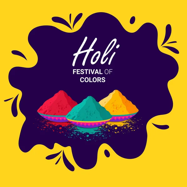 Festival Indio Colores Diseño Celebración Happy Holi Ilustración Colorido Gulal — Vector de stock