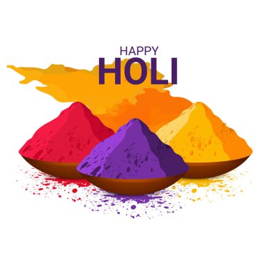 Soyut renkli Mutlu Holi arkaplanının çizimi