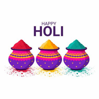 Hindistan 'ın renk festivali için soyut renkli Mutlu Holi arkaplanının tasviri