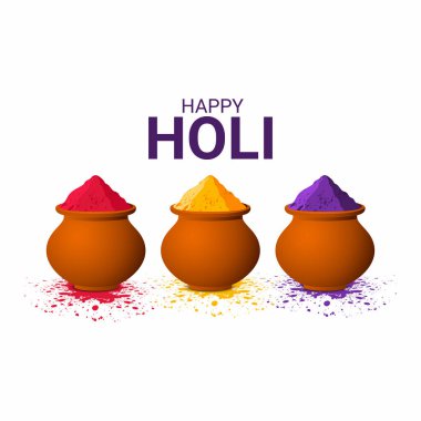 Hindistan 'ın renk festivali için soyut renkli Mutlu Holi arkaplanının tasviri