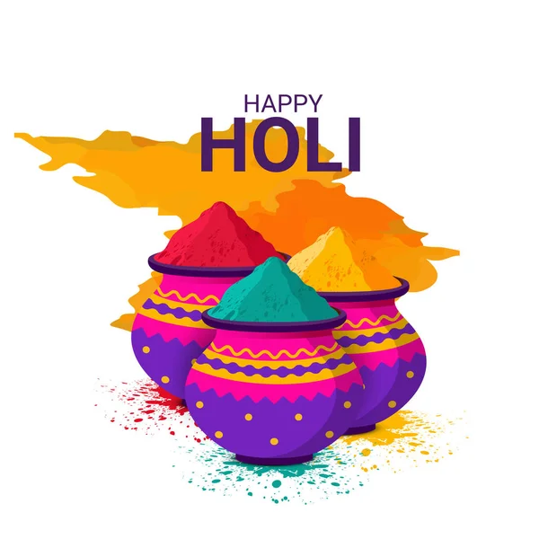 Hindistan 'ın renk festivali için soyut renkli Mutlu Holi arkaplanının tasviri