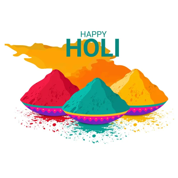 Hindistan 'ın renk festivali için soyut renkli Mutlu Holi arkaplanının tasviri