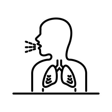 Breathing vector icon. Having breath difficulties. Health Care