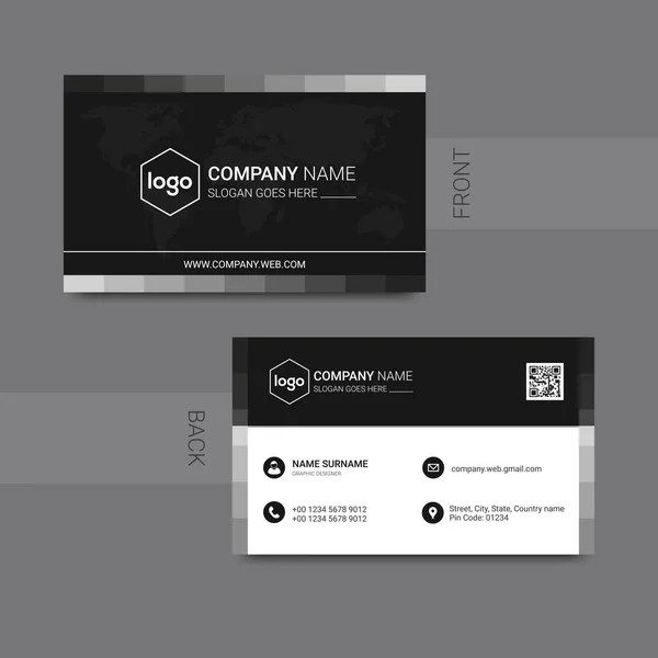 Modelo Impressão Cartão Visita Cartão Visita Pessoal Com Logotipo Empresa — Vetor de Stock