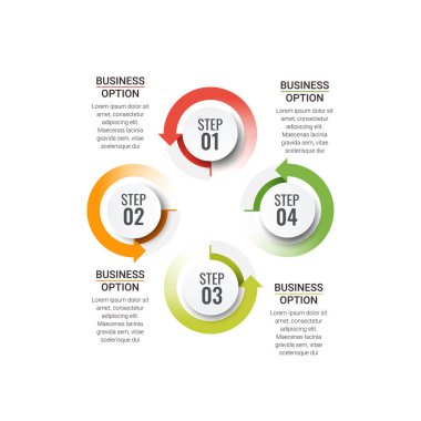 Infographic tasarım şeması şablonu. Sunum için vektör iş şablonu. Infographic için yaratıcı bir kavram.