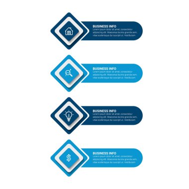 Soyut bilgi grafikleri sayı seçenekleri şablonu. Vektör çizimi. Adımlar, seçenekler, iş süreçleri, iş akışı, diyagram, akış şeması konsepti, zaman çizelgesi, pazarlama simgeleri, bilgi grafikleri için kullanılabilir.