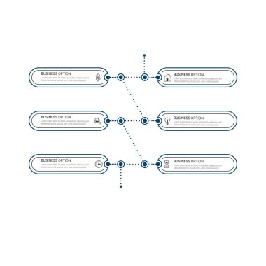 Bilgi elemanları veri görselleştirme vektör tasarım şablonu. İşlem çizelgesi. Grafiğin soyut ögeleri, adımlar, seçenekler, parçalar veya süreçlerle diyagram.
