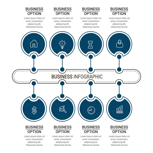 Elementy Infograficzne Szablon Projektu Wektora Wizualizacji Danych Schemat Procesu Streszczenie — Wektor stockowy