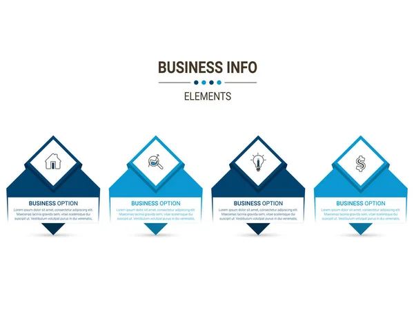 Visualizzazione Dei Dati Aziendali Modello Design Infografico Semplice Illustrazione Astratta — Vettoriale Stock