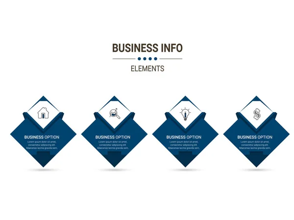 Infográficos Vetoriais Modelo Design Linha Tempo Gráfico Processo Elementos Abstratos —  Vetores de Stock