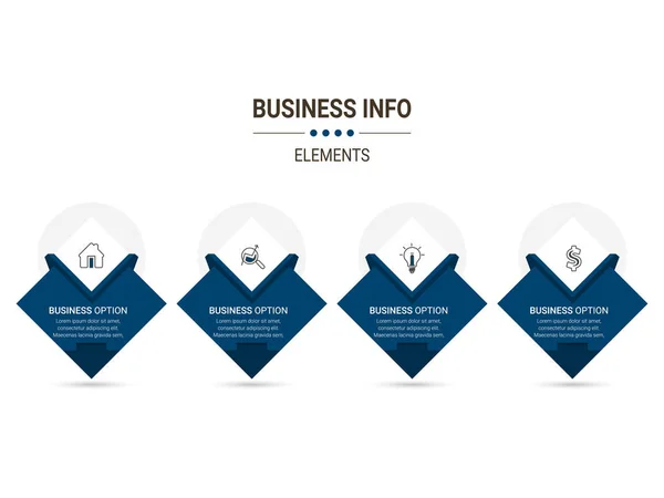 Infografías Vectoriales Plantilla Diseño Línea Tiempo Proceso Gráfico Elementos Abstractos — Vector de stock