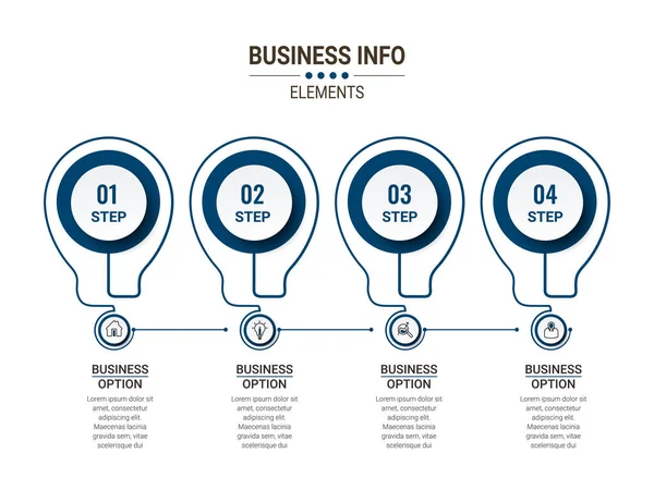 Ilustração Vetorial Modelo Design Infográfico Com Ícones Pode Ser Usado — Vetor de Stock