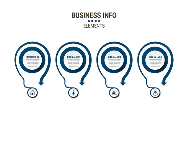 业务概念时间表 Infograph模板 可用于工艺 信息图 — 图库矢量图片
