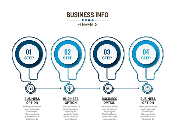 Visualización Datos Empresariales Iconos Infografía Línea Tiempo Diseñados Para Plantilla — Vector de stock