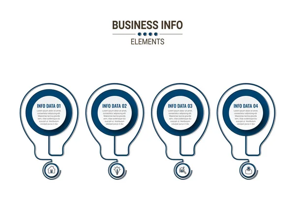 Visualisation Des Données Entreprise Icônes Infographiques Timeline Conçues Pour Modèle — Image vectorielle