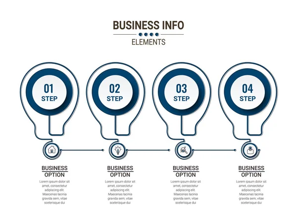 Visualização Dados Negócios Ícones Infográficos Linha Tempo Projetados Para Modelo — Vetor de Stock