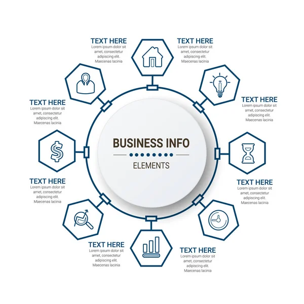 Ilustração Vetorial Modelo Design Infográfico Com Ícones Pode Ser Usado — Vetor de Stock