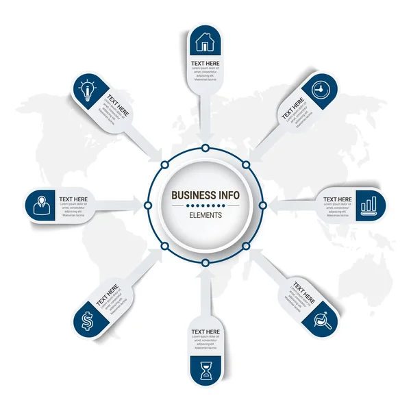 Vektörü Llüstrasyonu Için Infographic Şablonları Diyagram Bilgi Grafiği Sunumu Veya — Stok Vektör