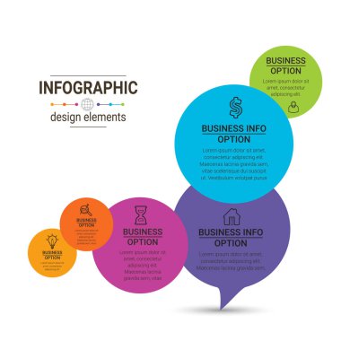 Business Infographics circle origami style Vector illüstrasyonu. Akış çizelgeleri, sunumlar, web siteleri, afişler, basılı materyaller için kullanılabilir. EPS 10