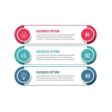 Simgeli vektör illüstrasyon Infographic tasarım şablonu. iş akışı düzeni, diyagram, yıllık rapor, web tasarımı için kullanılabilir.