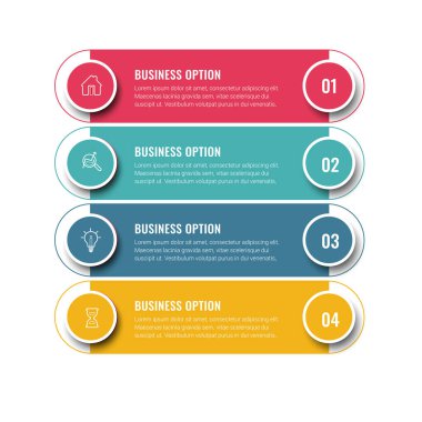 Simgeli vektör illüstrasyon Infographic tasarım şablonu. iş akışı düzeni, diyagram, yıllık rapor, web tasarımı için kullanılabilir.